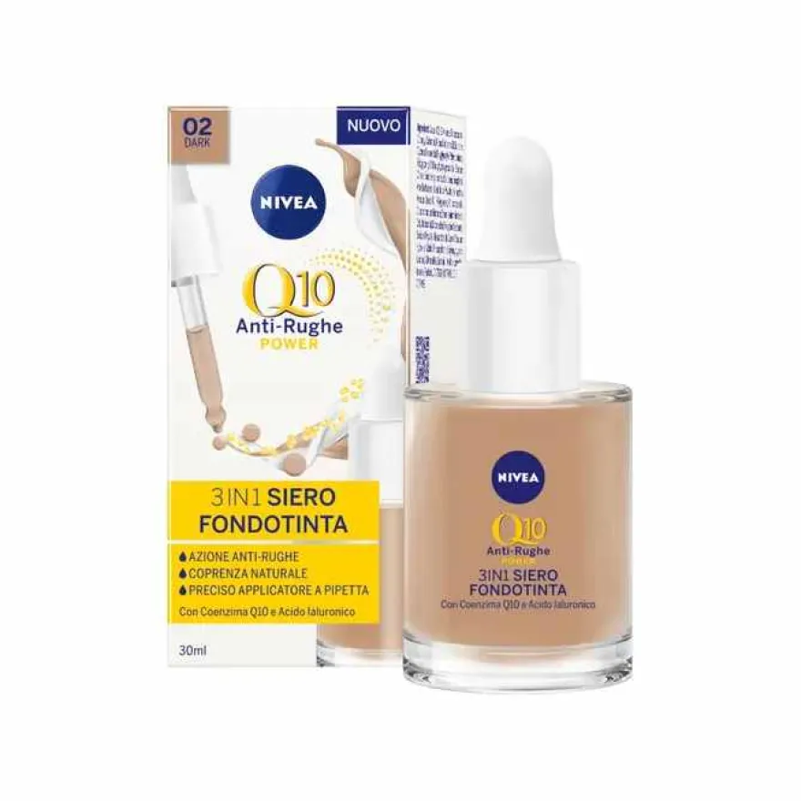 Nivea Q10 Power Anti-rughe 3in1 Siero Fondotinta Dark 30ml