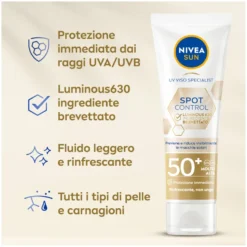 Nivea Sun Crema Viso Solare Antimacchie Luminous Spf50 40ml