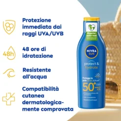 Nivea Sun Latte Solare Protect & Hydrate Fp50+ Formato Viaggio 100ml