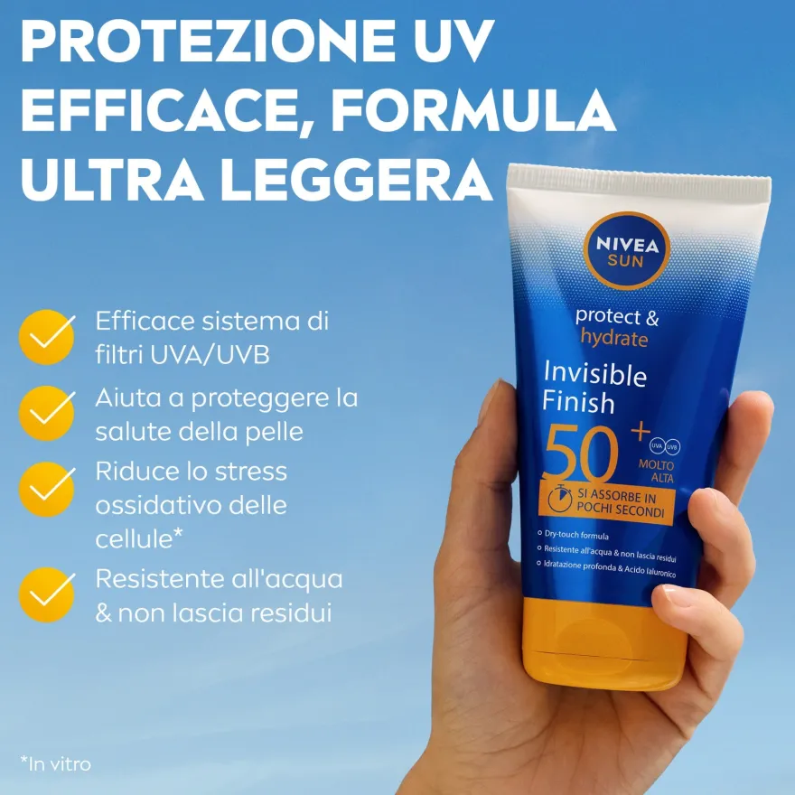 Nivea Sun Protect E Hydratate Invisibile Finish Spf50+ Crema Solare 150ml