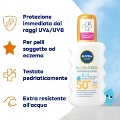 Nivea Sun Spray Solare Kids Sensitive Protect Fp50+ 200ml