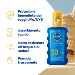 Nivea Sun Spray Solare Protect E Dry Touch Fp50 200ml