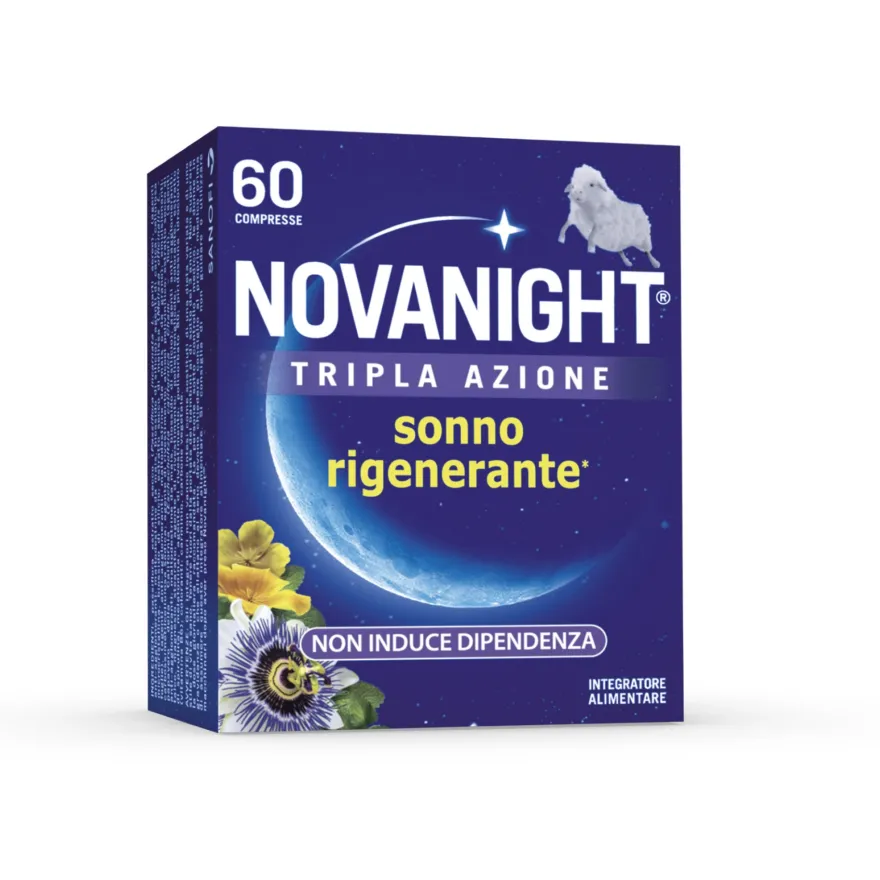 Novanight Tripla Azione Con Melissa E Melatonina Per Dormire, Senza Glutine 60 Compresse