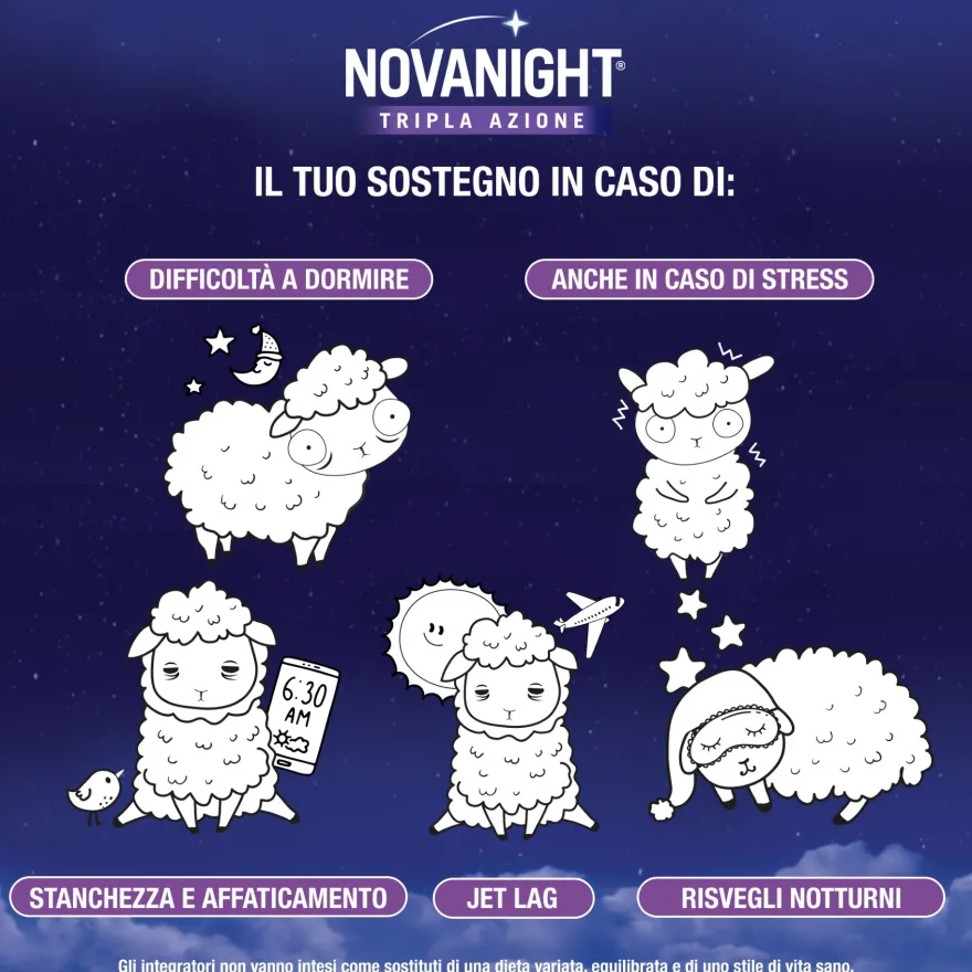 Novanight Tripla Azione con Melissa e Melatonina bipacco 2x60 compresse