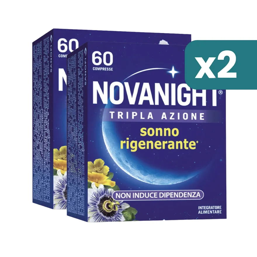 Novanight Tripla Azione con Melissa e Melatonina bipacco 2x60 compresse
