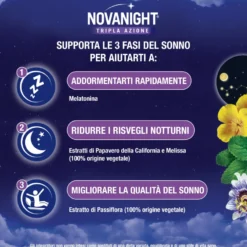 Novanight Tripla Azione con Melissa e Melatonina bipacco 2x60 compresse