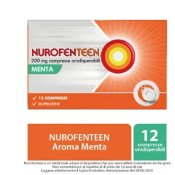 Nurofenteen Ibuprofene 200mg Aroma Menta 12 Compresse Orodispersibili