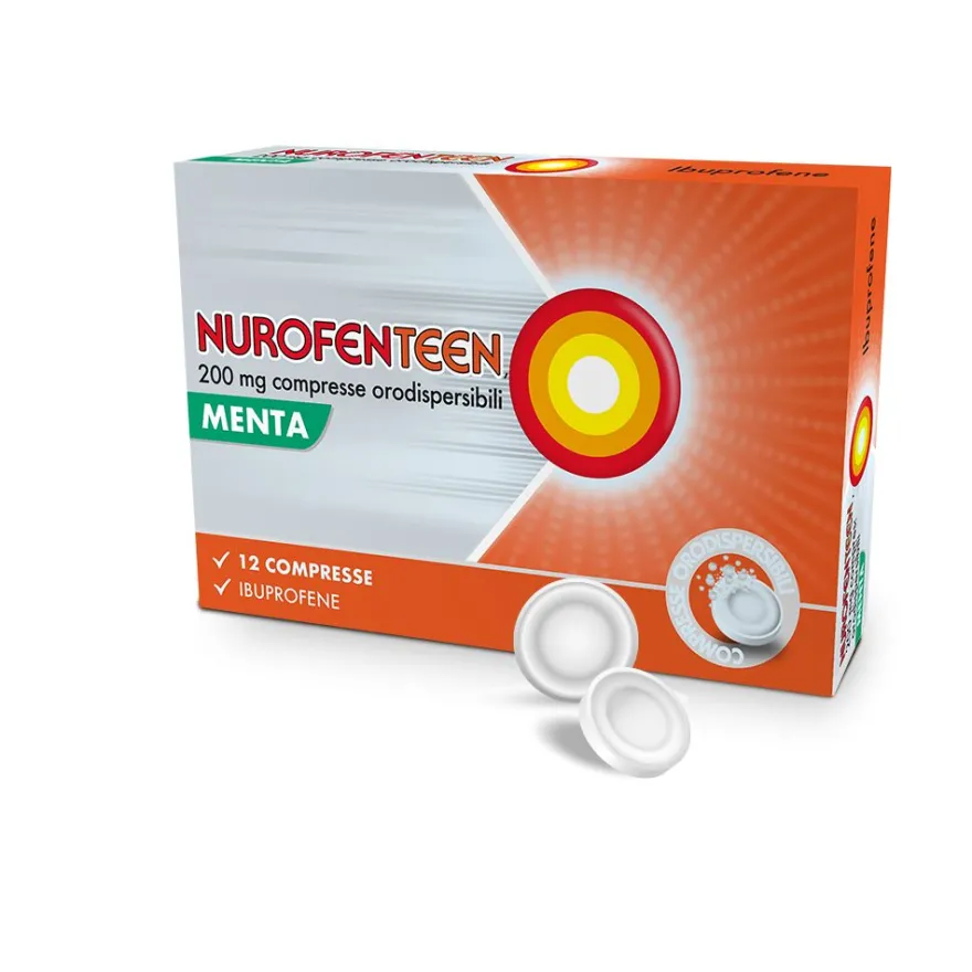 Nurofenteen Ibuprofene 200mg Aroma Menta 12 Compresse Orodispersibili