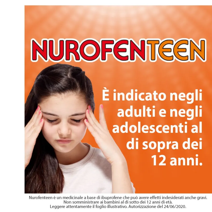 Nurofenteen Ibuprofene 200mg Aroma Menta 12 Compresse Orodispersibili