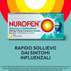 Nurofen Trattamento Influenza E Raffreddore 12 Compresse Rivestite