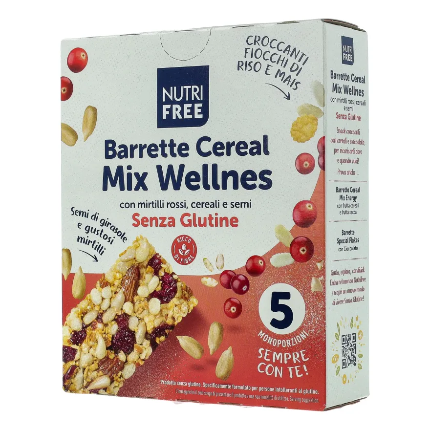 Nutrifree Barrette Cereal Mix Wellness Senza Glutine 5 Porzioni