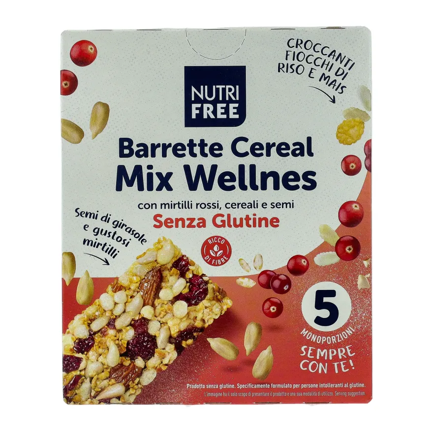 Nutrifree Barrette Cereal Mix Wellness Senza Glutine 5 Porzioni