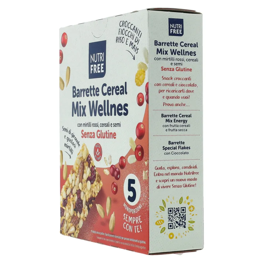 Nutrifree Barrette Cereal Mix Wellness Senza Glutine 5 Porzioni