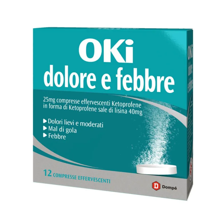Oki Dolore E Febbre 25mg 12 Compresse Effervescenti