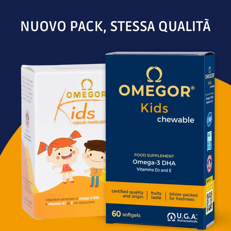 Omegor Kids 2 confezioni da 60 Compresse Masticabili