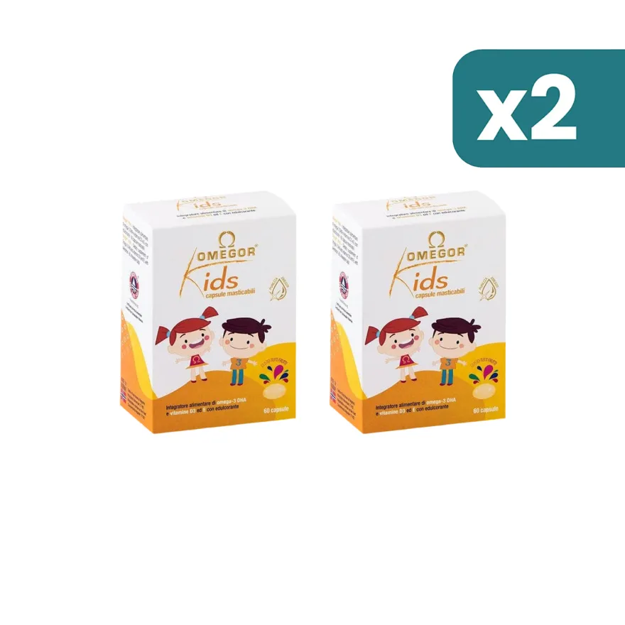 Omegor Kids 2 confezioni da 60 Compresse Masticabili