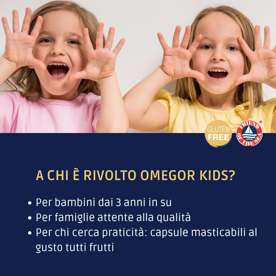 Omegor Kids 2 confezioni da 60 Compresse Masticabili