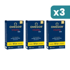 Omegor Vitality 500 Integratore Alimentare 3 confezioni da 60 Capsule