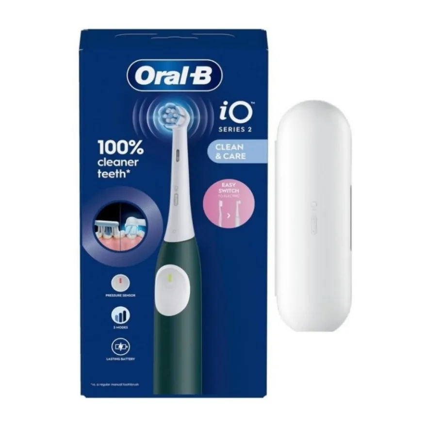 Oral-b Power Spazzolino Elettrico Io2 Series Forest Green Con Custodia Da Viaggio 1 Pezzo