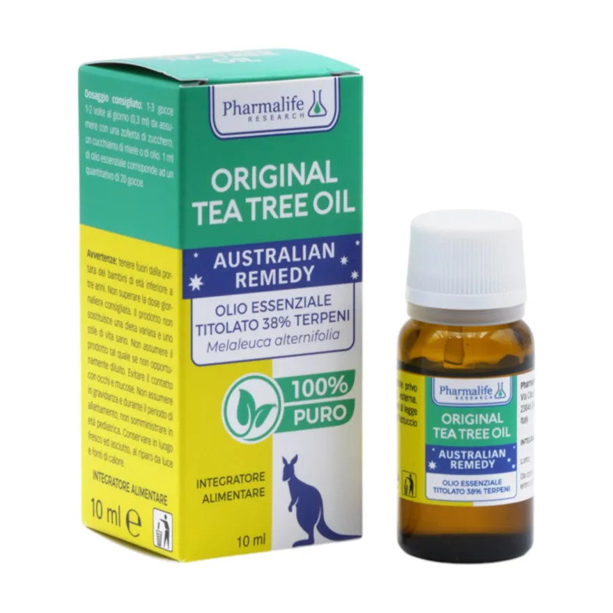 Original Tea Tree Oil Olio Essenziale Puro 100% Antibatterico Naturale 10ml