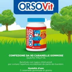 Orsovit Caramelle Gommose Integratore Multivitaminico Per Bambini Gusto Frutta 90 Pezzi
