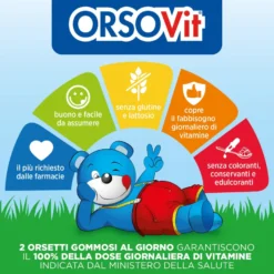 Orsovit Caramelle Gommose Integratore Multivitaminico Per Bambini Gusto Frutta 90 Pezzi