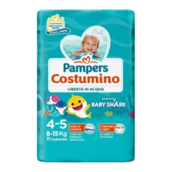 Pampers Costumino Baby Shark Taglia 4-5 11 Pezzi