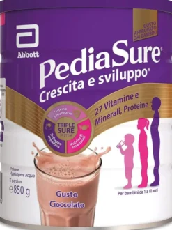 Pediasure Crescita E Sviluppo Integratore Alimentare Per Bambini Multivitaminico Con 27 Vitamine E Minerali Cioccolato 850g