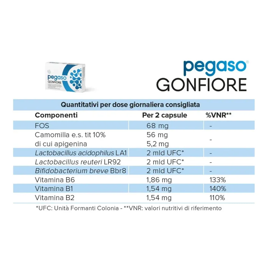 Pegaso Gonfiore Integratore Intestino 30 Capsule