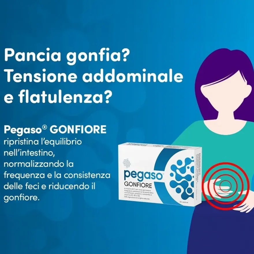 Pegaso Gonfiore Integratore Intestino 30 Capsule