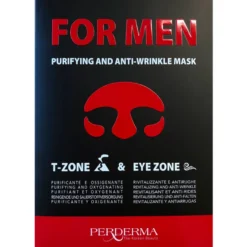 Perderma Kit For Men Maschera Viso Zona T Purificante + Occhi Antiage 2 Pezzi