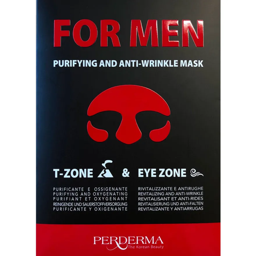 Perderma Kit For Men Maschera Viso Zona T Purificante + Occhi Antiage 2 Pezzi