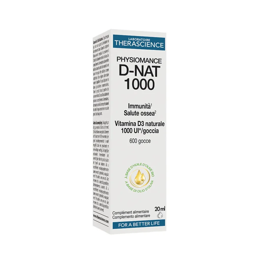 Physiomance D-nat 1000 Integratore Vitamina D3 Immunità E Salute Ossea 20ml