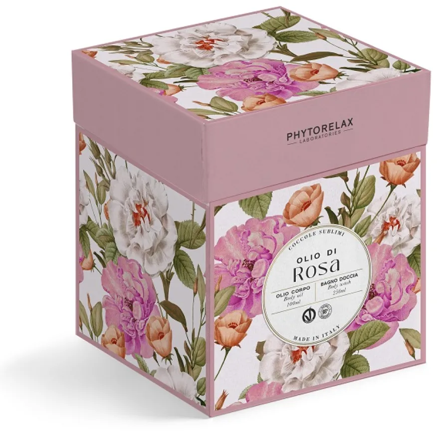Phytorelax Coccole Sublimi Rosa Mosqueta Olio Secco 100ml + Bagnodoccia 250ml