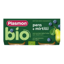 Plasmon Omogeneizzato Bio Pera Mirtillo 80g 2 Vasetti