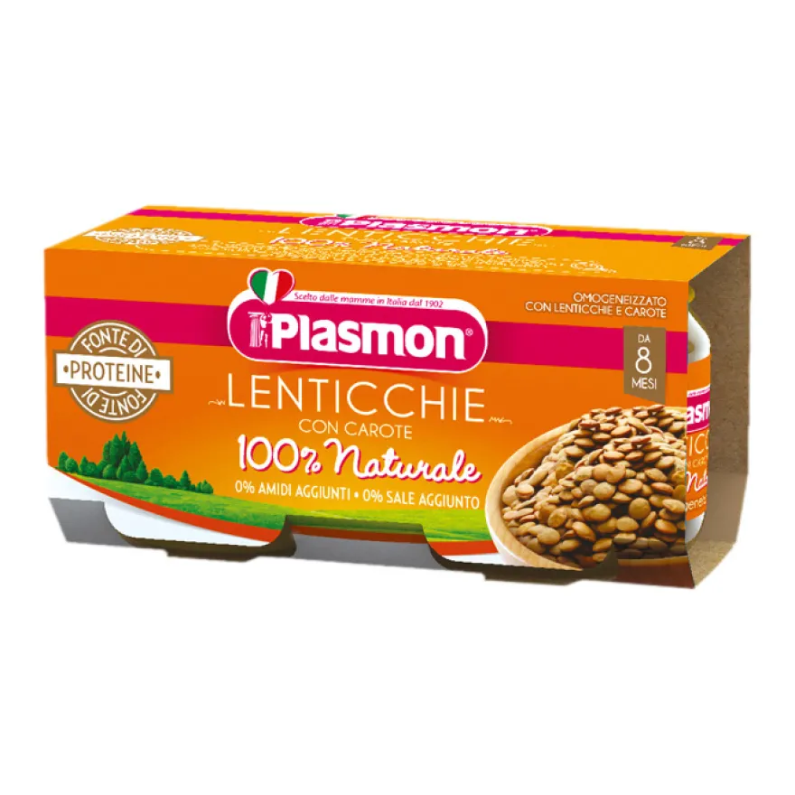 Plasmon Omogeneizzato Lenticchie Con Carote 80g 2 Pezzi