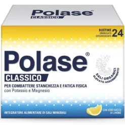 Polase Classico Magnesio E Potassio Integratore Alimentare Sali Minerali Gusto Limone 24 Bustine