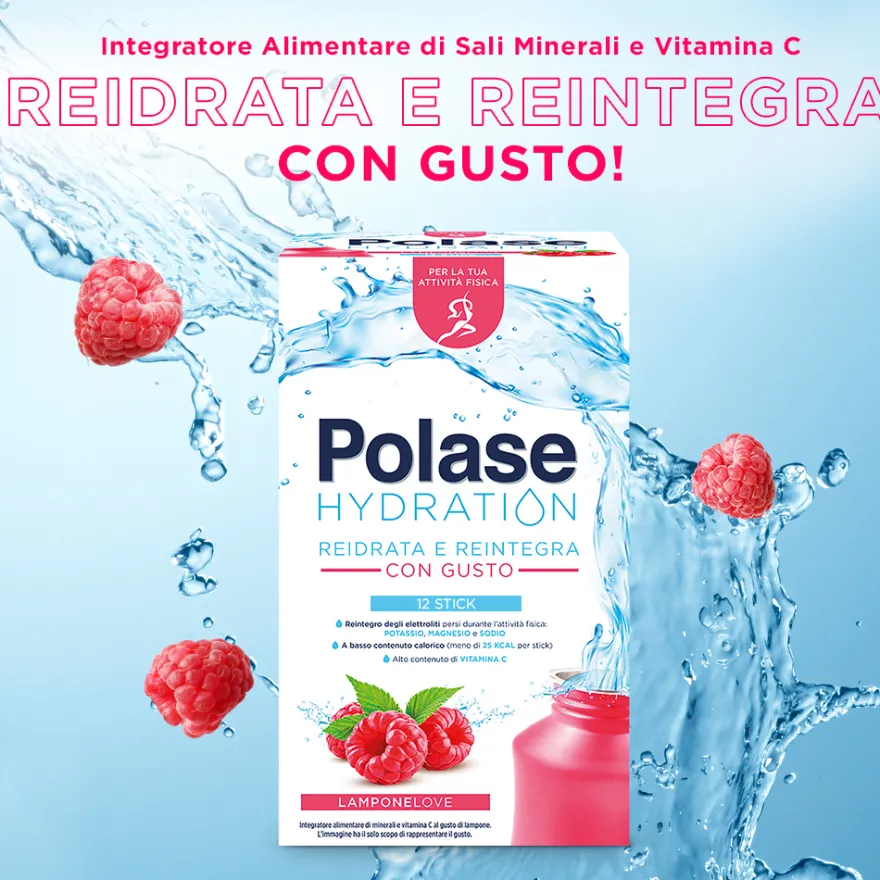 Polase Hydration Integratore Alimentare Magnesio E Potassio Sali Minerali Vitamina C Lampone 12 Stick