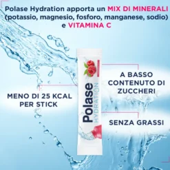 Polase Hydration Integratore Alimentare Magnesio E Potassio Sali Minerali Vitamina C Lampone 12 Stick
