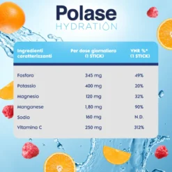 Polase Hydration Integratore Alimentare Magnesio E Potassio Sali Minerali Vitamina C Lampone 12 Stick
