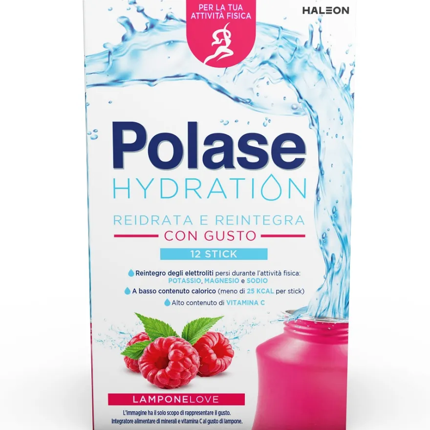 Polase Hydration Integratore Alimentare Magnesio E Potassio Sali Minerali Vitamina C Lampone 12 Stick