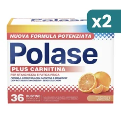 Polase Plus Carnitina Integratore Stanchezza E Fatica Fisica 2 confezioni da 36 Bustine