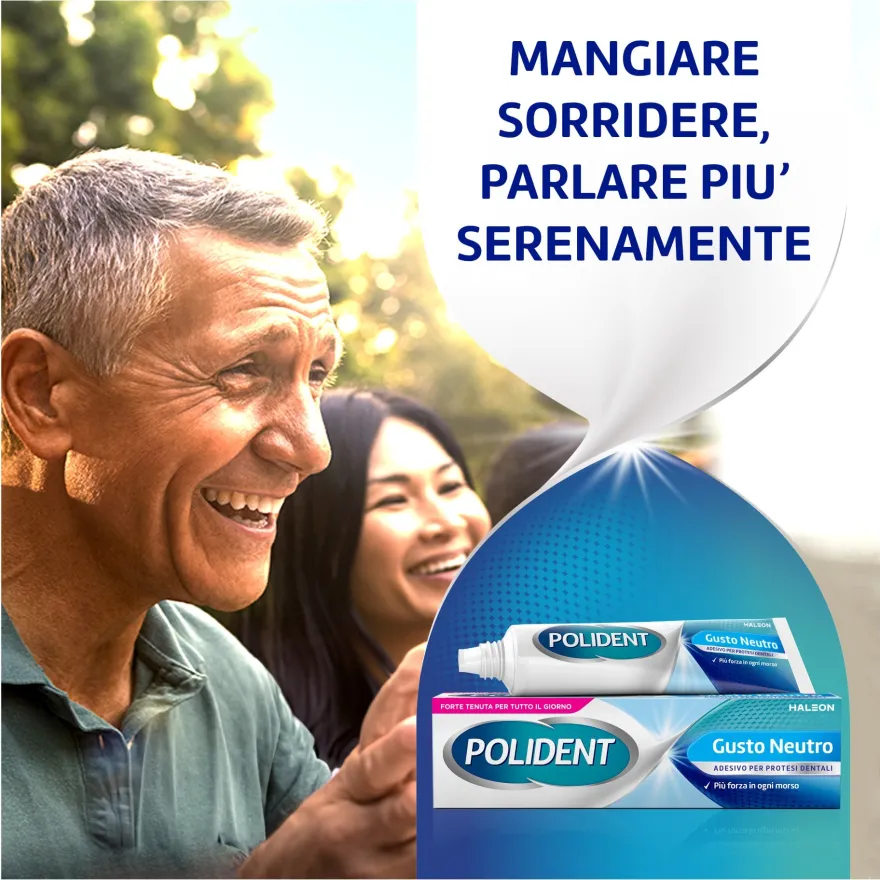 Polident Adesivo Per Protesi Dentale Tenuta Giornaliera Gusto Neutro 70g