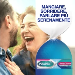 Polident Fissativo Lunga Tenuta Adesivo Per Protesi Dentale Tenuta Giornaliera Gusto Menta 40g