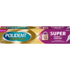 Polident Super Tenuta + Comfort Adesivo Per Protesi Dentale Tenuta Giornaliera Gusto Neutro 70g