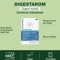 Pranarom Digest Transit Integratore Regolarità Transito Intestinale 10 Buste
