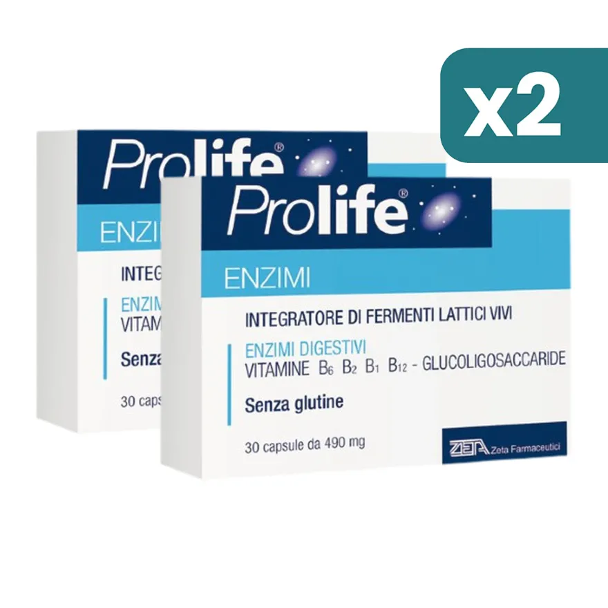Prolife Enzimi Integratore Fermenti Lattici 2 confezioni da 30 Capsule