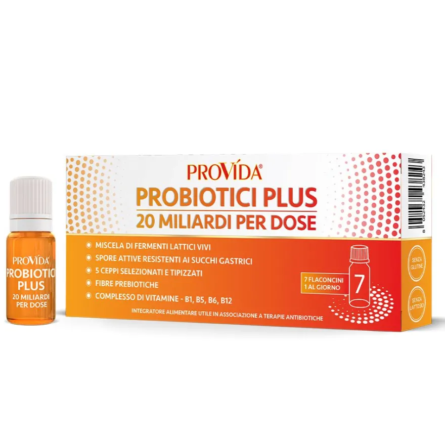Provida Probiotici Plus 20 Miliardi Integratore Fermenti Lattici 7 Flaconcini 8ml
