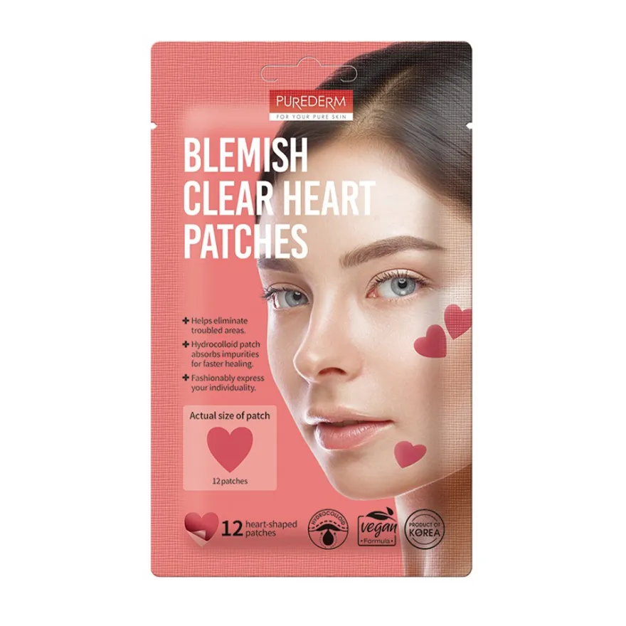 Purederm For Your Pure Skin Cerottini A Forma Di Cuore Per Imperfezioni 12 Pezzi