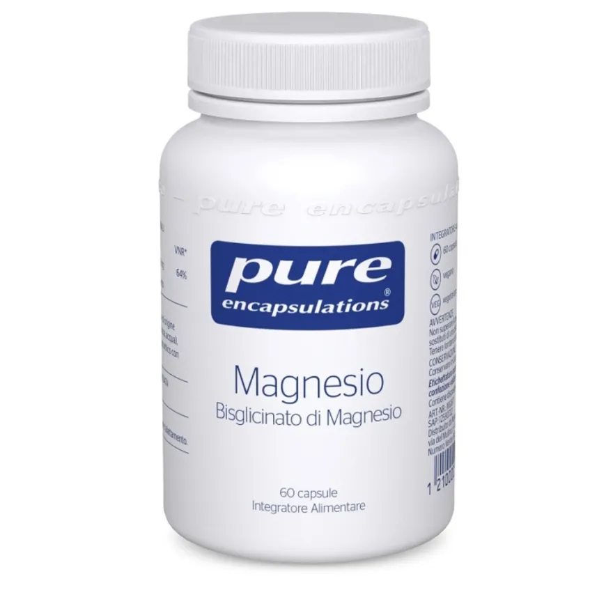 Pure Encapsulations Magnesio Bisglicinato Integratore Stanchezza E Affaticamento 60 Capsule